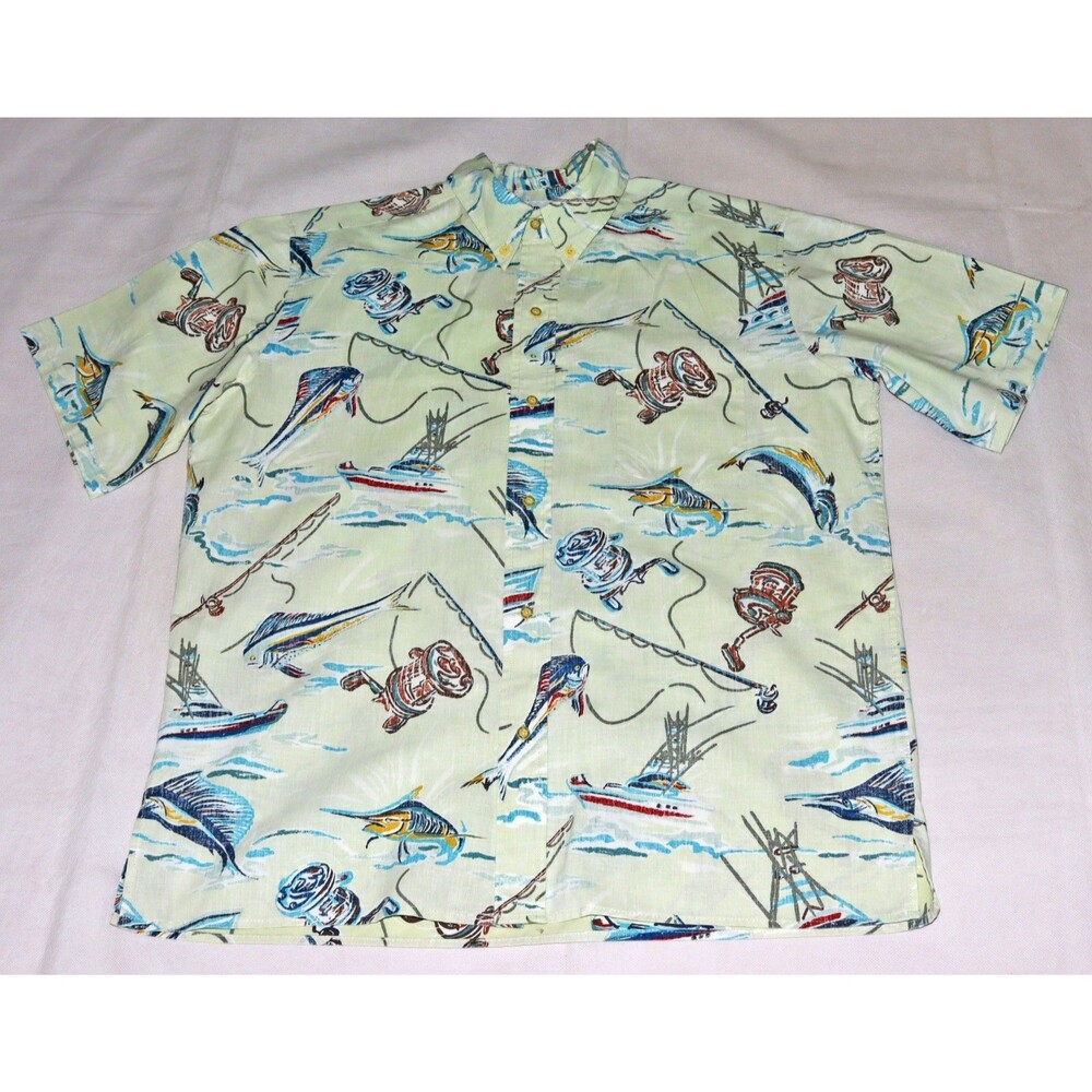 Reyn Spooner Men's Short Sleeve Button Front Hawaiian Aloha Shirt Size Large